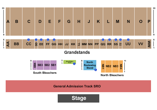 Seatmap for illinois state fairgrounds - grandstand