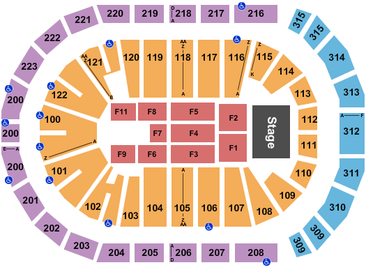 Seatmap for gas south arena