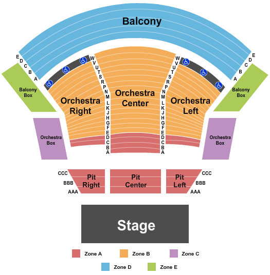 Seatmap for infinite energy theater