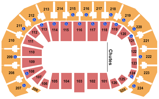 Seatmap for intrust bank arena