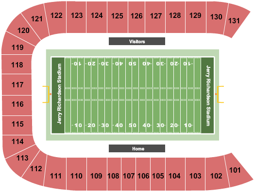 Seatmap for jerry richardson stadium