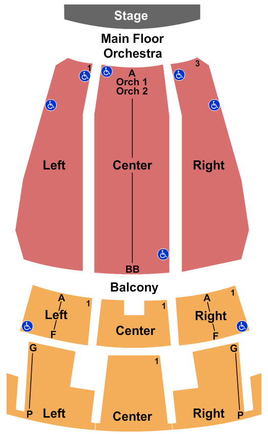 Seatmap for jesse auditorium