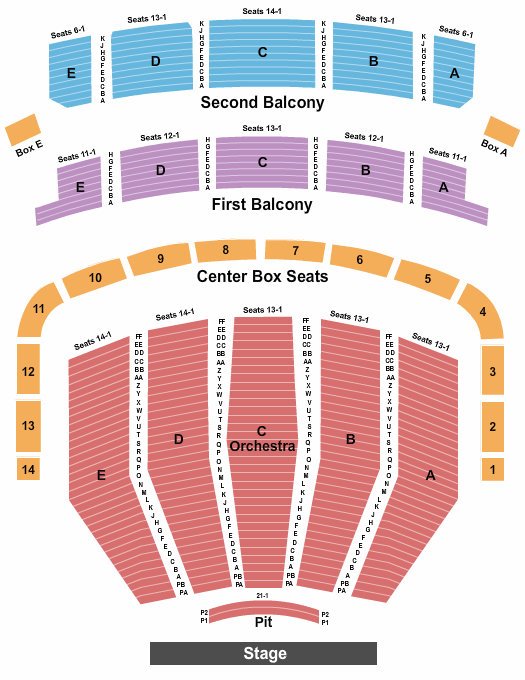Seatmap for keller auditorium