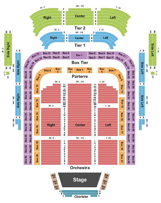 Seatmap for kennedy center concert hall