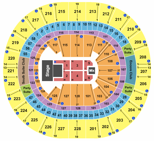 Key Arena Seating Chart For Concerts