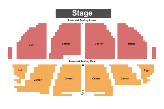 Seatmap for king's castle theatre