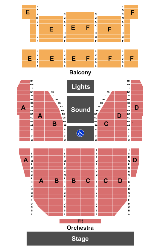 Zach Williams Kodak Center Theater seating chart