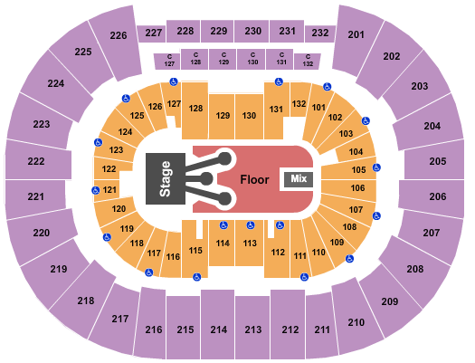 Seatmap for legacy arena at the bjcc