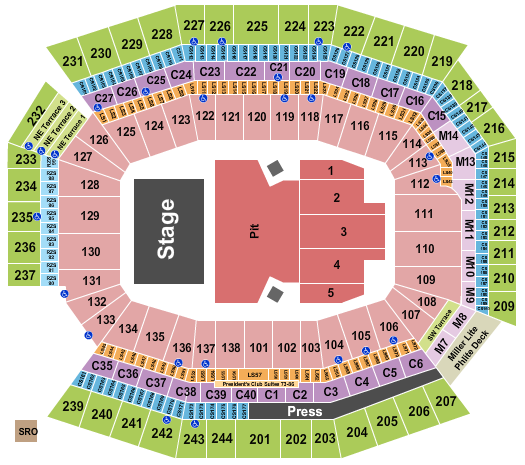 Zach Bryan Lincoln Financial Field seating chart