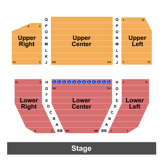 Seatmap for lohrey stage at theatre memphis