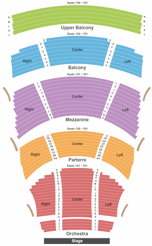 Seatmap for dell hall at long center for the performing arts