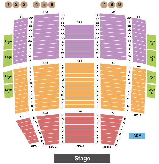 Seatmap for lorain palace theatre