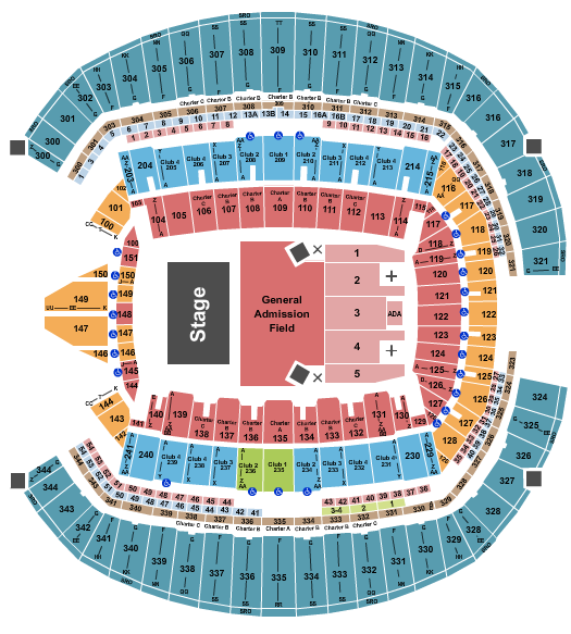 Zach Bryan Lumen Field seating chart