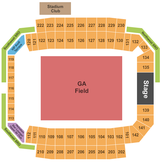 Seatmap for historic crew stadium