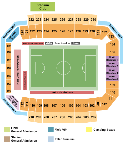 Seatmap for mapfre stadium