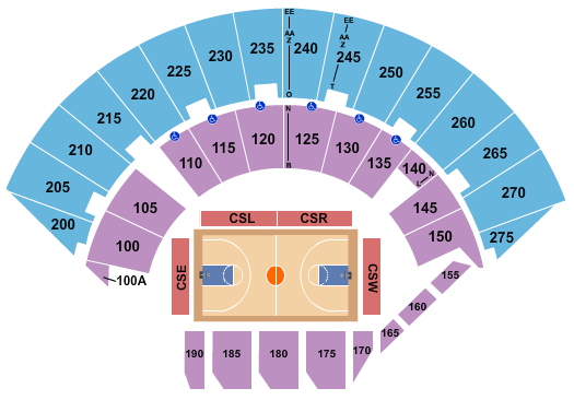 Seatmap for mayo civic center arena