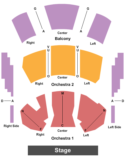 Seatmap for mcglohon theatre