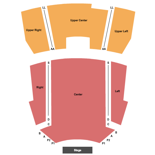 Seatmap for mcgregor hall performing arts center