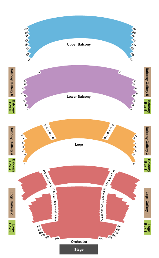 Seatmap for mead theatre at schuster performing arts center