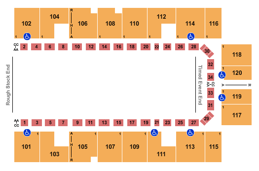 Seatmap for mesquite arena