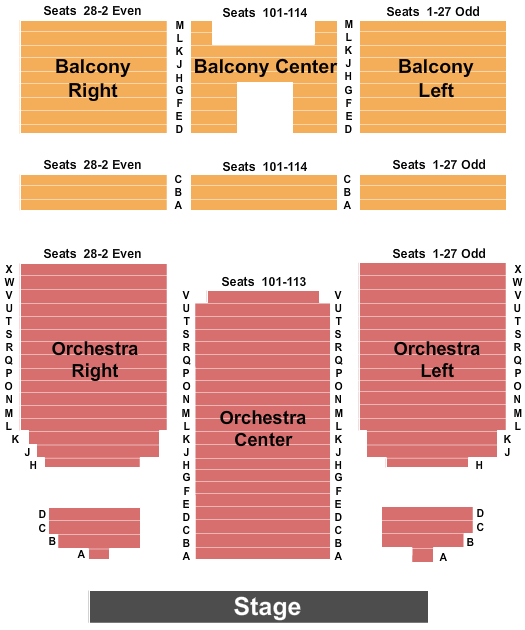 Seatmap for midland theatre - oh