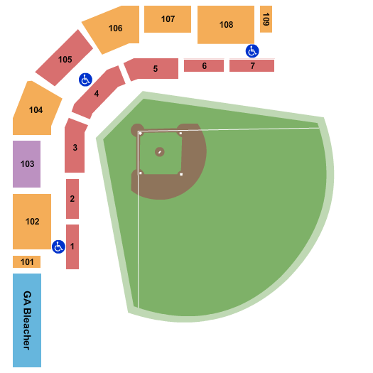 Seatmap for miller baseball park - byu