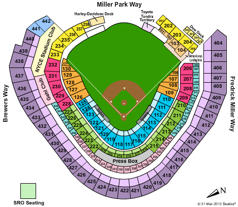 Milwaukee Brewers vs. Colorado Rockies Tickets 2012-04-20 Milwaukee, WI, Miller Park
