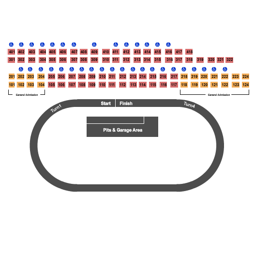 Seatmap for milwaukee mile at wisconsin state fair park