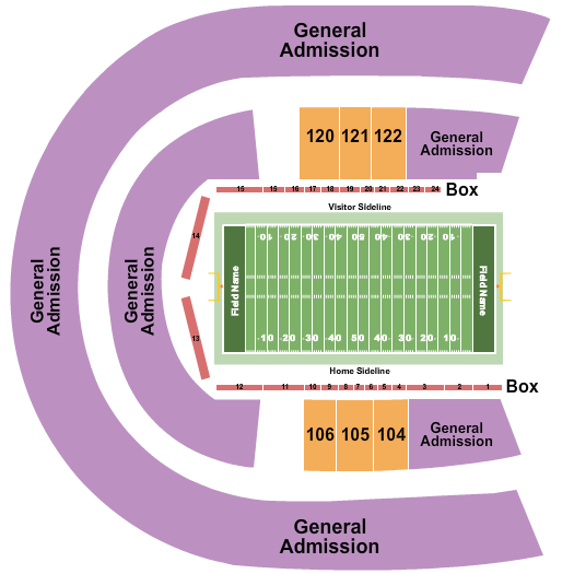 Seatmap for mississippi veterans memorial stadium