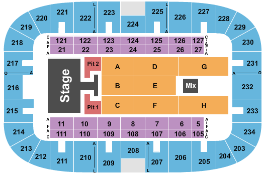 Seatmap for monroe civic center arena