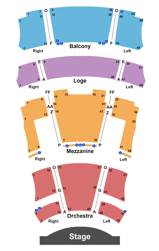 Seatmap for montgomery performing arts centre
