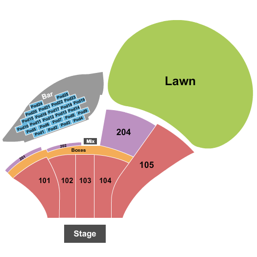 Seatmap for moody amphitheater