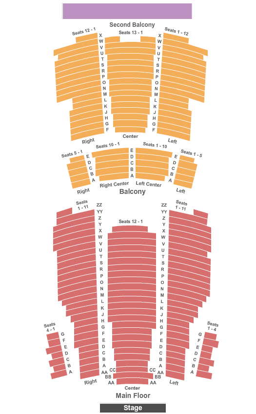 Seatmap for moore theatre - wa