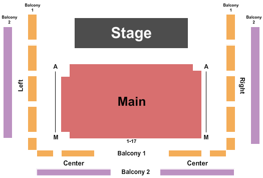 Seatmap for murchison performing arts center