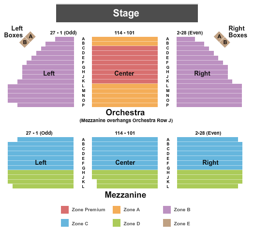 Music Box Theater Seating Chart View