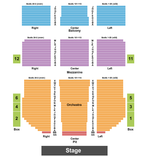 Seatmap for national theatre - dc