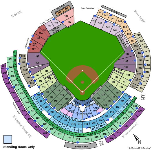 Washington Nationals Park Seating Chart Views Elcho Table