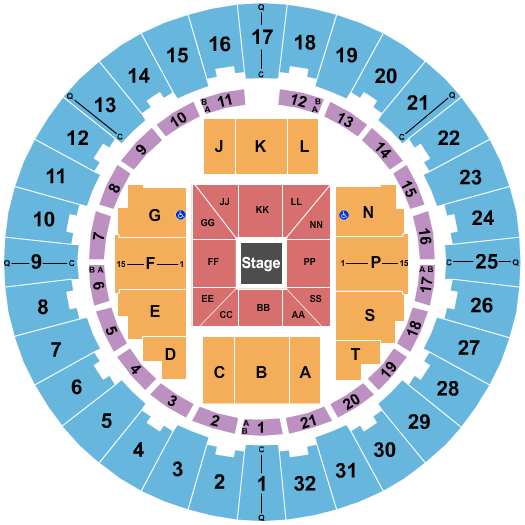 Neal S. Blaisdell Center - Arena seating-chart
