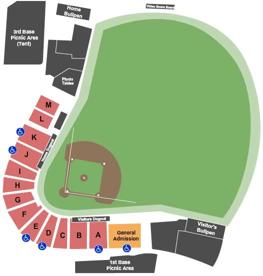 Seatmap for newman outdoor field ndsu