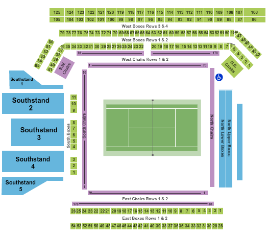 Seatmap for international tennis hall of fame