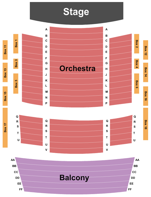 Seatmap for noorda center for the performing arts