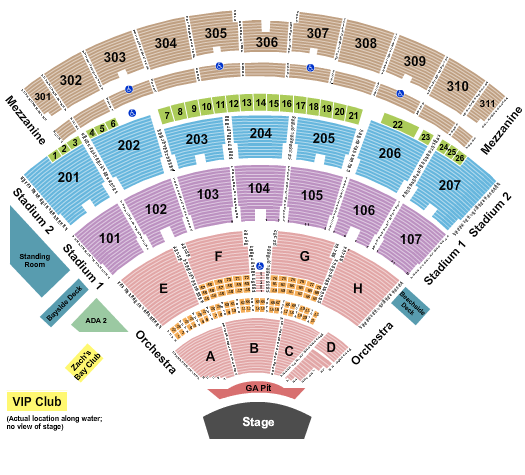 Seating Chart for Thomas Rhett, Dave Matthews, Pantera, Dave Matthews Band