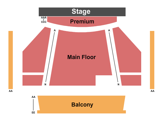 Seatmap for numerica performing arts center