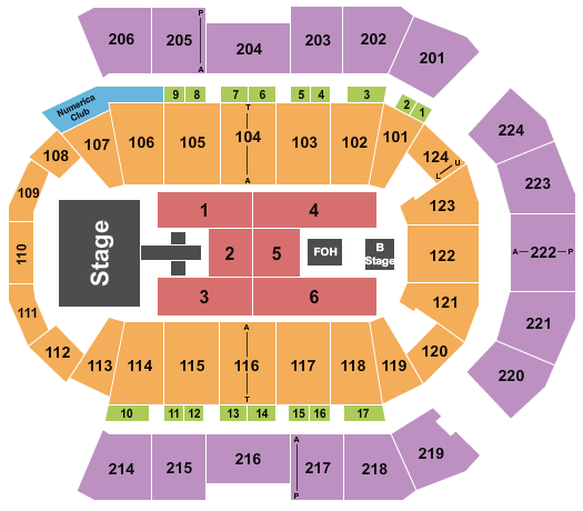 The Struts Numerica Veterans Arena seating chart