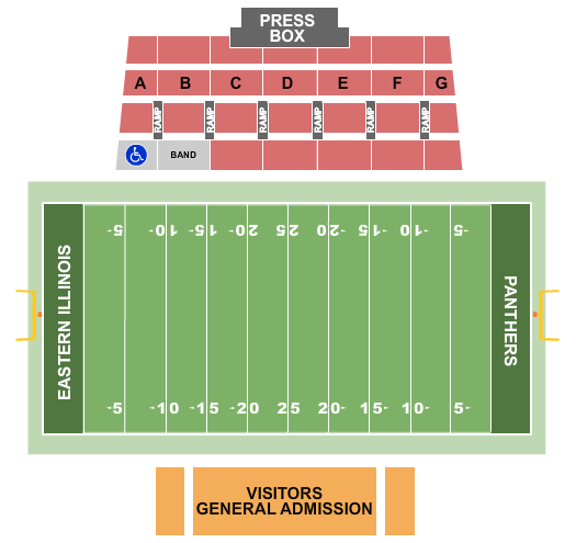 Seatmap for o'brien stadium