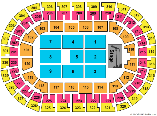 Chesapeake Energy Arena Seating Chart For Concerts