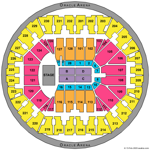 Oracle Arena Oakland Seating Chart