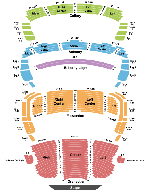 Seatmap for ordway music theater at ordway center for performing arts