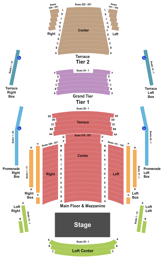 Seatmap for ordway concert hall at ordway center for performing arts