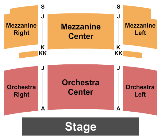Seating chart for Oregon Center for the Arts at Southern Oregon University